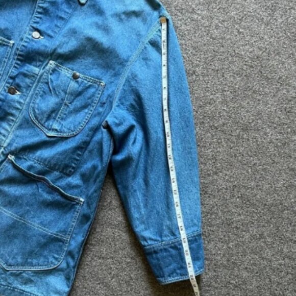 Vintage H.W. Carter & Sons Railroad Denim Chore Work Jacket Watch The Wear Small - Picture 13 of 16